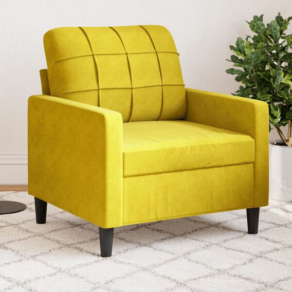 vidaXL Fauteuil Jaune 60 cm Velours