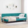 vidaXL Cadre de lit d'angle Turquoise 90 cm x 200 cm Velours