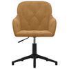 vidaXL Chaise pivotante de bureau Marron Velours