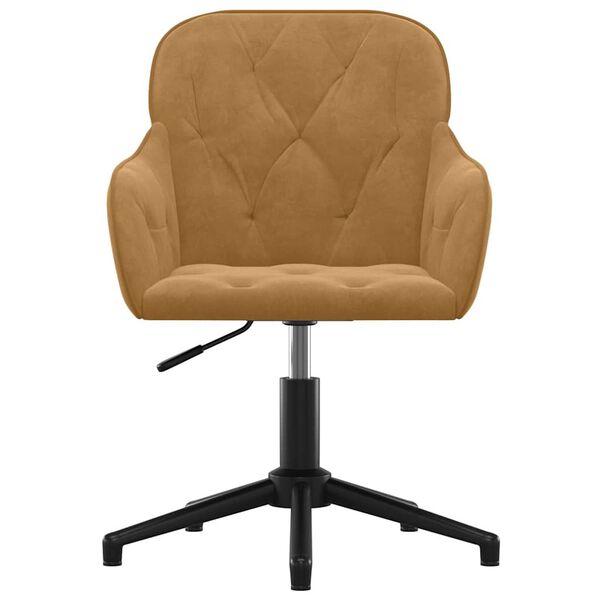 vidaXL Chaise pivotante de bureau Marron Velours