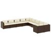 vidaXL Salon de jardin 10 pcs avec coussins marron r&eacute;sine tress&eacute;e
