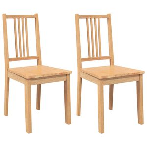 vidaXL Chaises &agrave; manger 2 pcs bois massif naturel caoutchouc