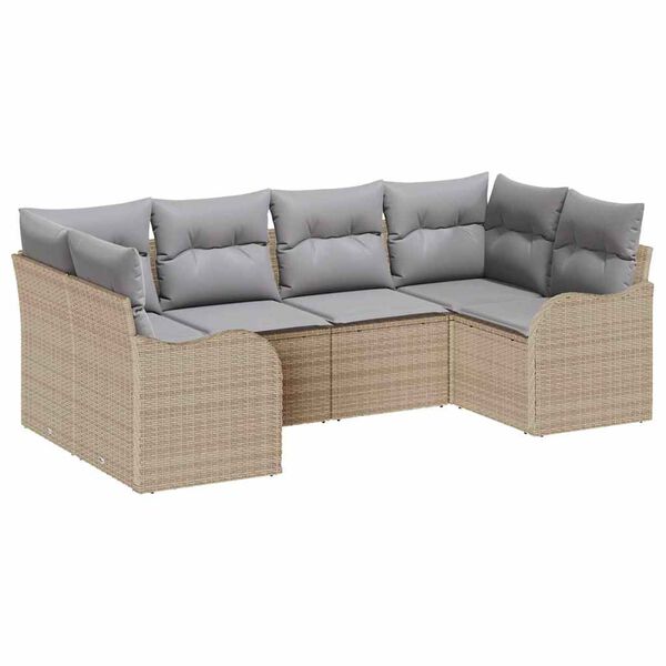 vidaXL Ensemble de canap&eacute; de jardin 6 pcs beige et gris clair