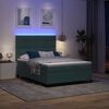 vidaXL Lit &agrave; ressort LED avec matelas Vert fonc&eacute; 160 x 200 cm tissu
