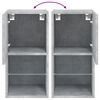 vidaXL Meubles TV avec lumières LED 2 pcs gris béton 30,5x30x60 cm
