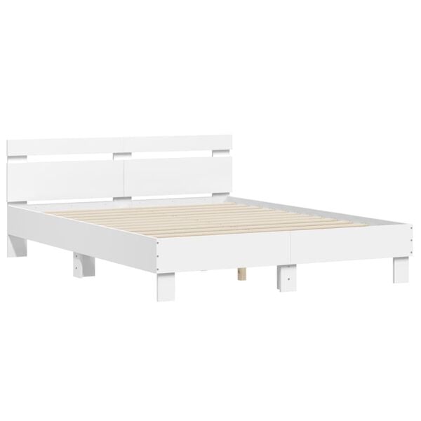 vidaXL Cadre de lit sans matelas blanc 140x190 cm
