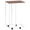 vidaXL Table d'appoint avec roues Blanc 40x30x63,5cm Bois d'ingénierie