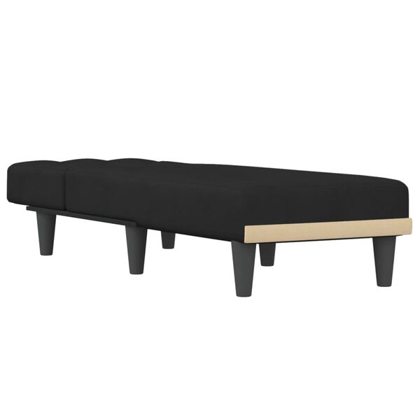 vidaXL Chaise longue noir velours
