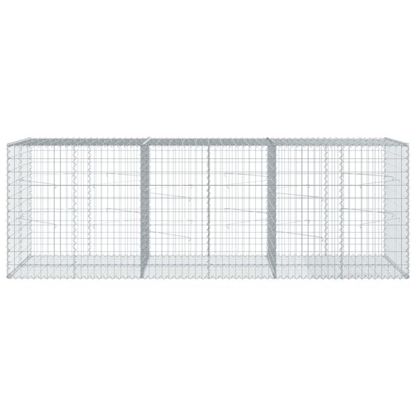 vidaXL Panier gabion avec couvercle 300x100x100 cm fer galvanisé