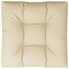 vidaXL Coussin de palette beige 80x80x12 cm tissu