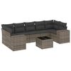 vidaXL Salon de jardin 8 pcs avec coussins gris r&eacute;sine tress&eacute;e