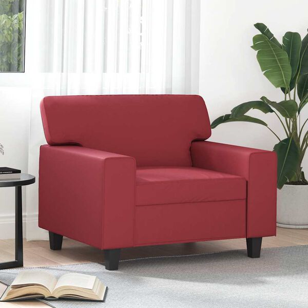 vidaXL Fauteuil Rouge bordeaux 60 cm Similicuir