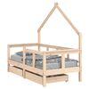vidaXL Cadre de lit enfant avec tiroirs 70x140 cm bois de pin massif