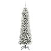 vidaXL Sapin de No&euml;l artificiel Blanc 210 cm PVC, m&eacute;tal et plastique