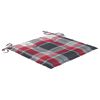 vidaXL Chaises de jardin et coussins &agrave; carreaux rouge lot de 6 Teck