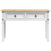 vidaXL Table d'appoint avec tiroir Blanc 115 x 46 x 73 cm Pin massif