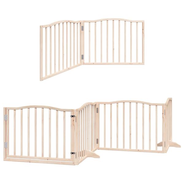 vidaXL Barri&egrave;re pour chien porte pliable 10 panneaux bois de peuplier