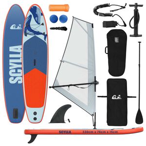 vidaXL Planche SUP Gonflable avec Voile SCYLLA 330 x 76 x 15 cm Bleu
