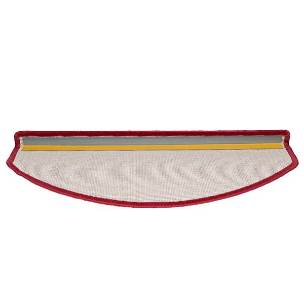 vidaXL Tapis d'escalier 20 pi&egrave;ces 65 x 24 x 4 cm Rouge Demi-rond Grand