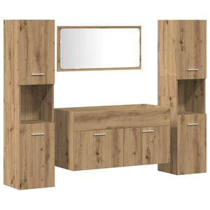 vidaXL Ensemble de meubles salle de bain 4 pcs bois d'ing&eacute;nierie