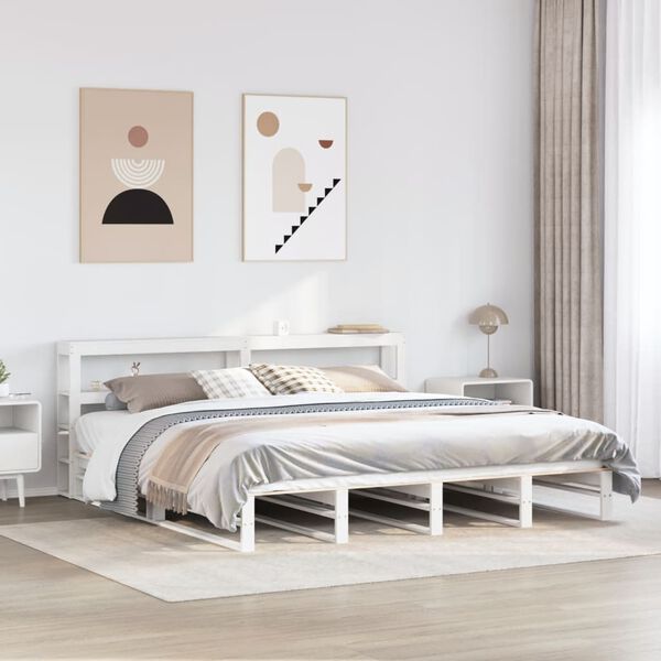 vidaXL Cadre de lit sans matelas blanc 180x200 cm bois massif de pin