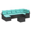 vidaXL Ensemble de canap&eacute; de jardin avec coussin 8 pcs Noir Poly rotin