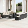vidaXL Ensemble de canapé de jardin 11 pcs Noir Poly rotin