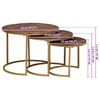 vidaXL Tables basses gigognes 3 pcs Bois de mangue massif et acier