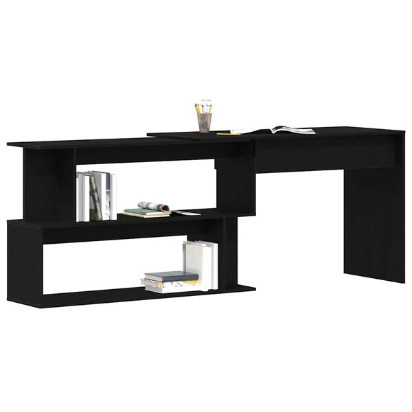 vidaXL Bureau Ch&ecirc;ne noir 200 x 50 x 76 cm Bois d'ing&eacute;nierie