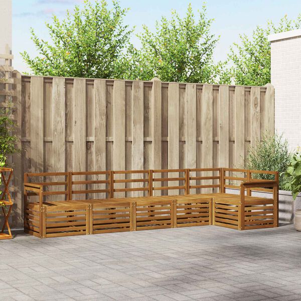 vidaXL Ensembles de canap&eacute;s 6 pcs Naturel Bois d'Acacia Massif
