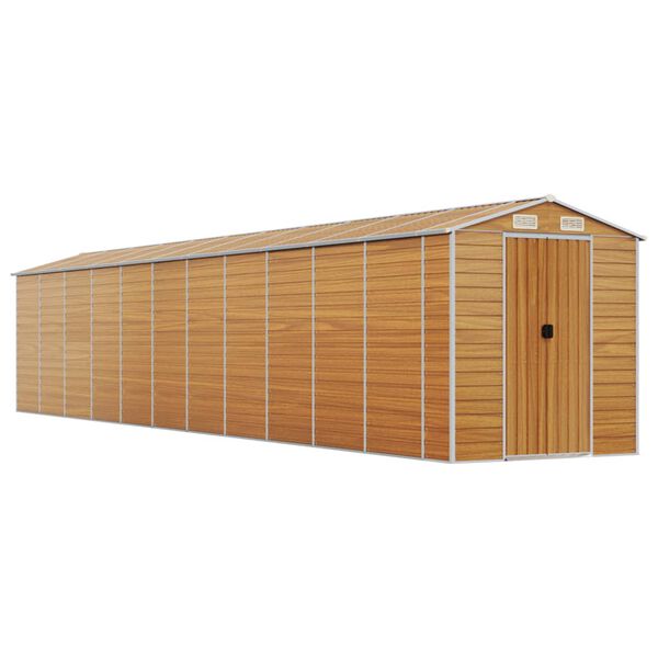 vidaXL Abri de jardin marron clair 191x980x198 cm acier galvanisé