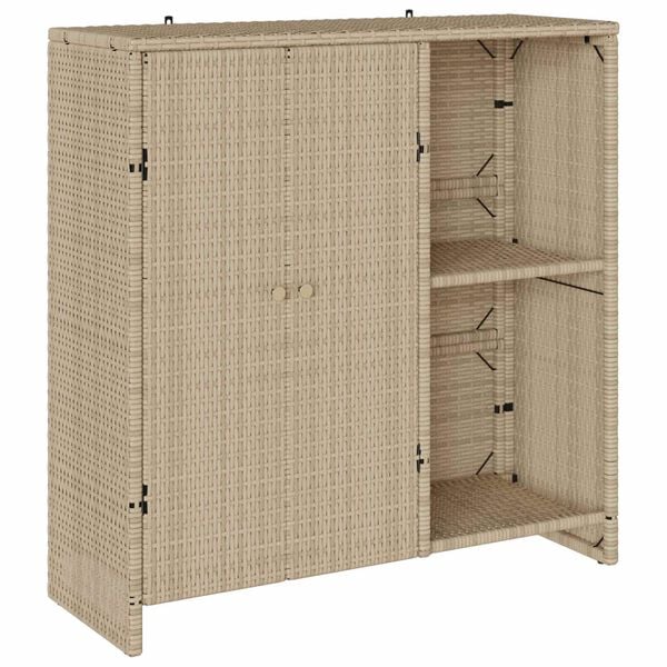 vidaXL Armoire de rangement avec &eacute;tag&egrave;re Beige 100 x 36 x 102 cm Rotin