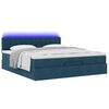 VidaXL Cadre de lit ottoman avec matelas bleu fonc&eacute; 160x200 cm velours