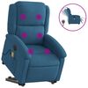 vidaXL Fauteuil inclinable de massage électrique bleu velours