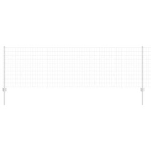 vidaXL Cl&ocirc;ture avec poteau Argent&eacute;