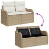 vidaXL Ensemble de canap&eacute; de jardin avec coussin 6 pcs Beige et cr&egrave;me