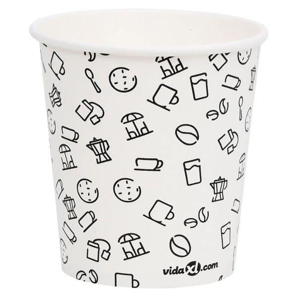 vidaXL Tasses &agrave; caf&eacute; en papier 200 ml 1000 pcs Blanc et noir