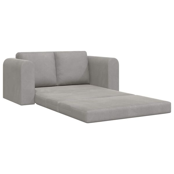 vidaXL Canap&eacute;-Lit Gris clair 148 x 71 x 83 cm Velours