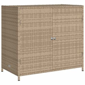 vidaXL Armoire de rangement de jardin beige 83x45x76 cm r&eacute;sine tress&eacute;e