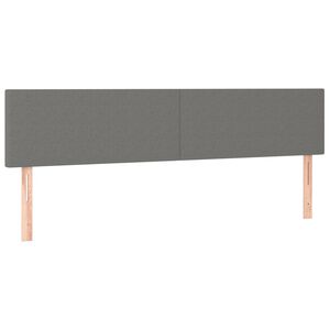 vidaXL T&ecirc;tes de lit Gris fonc&eacute; 160x5x78/88 cm Tissu