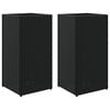 vidaXL Jardini&egrave;res 2 pcs noir 30x30x60 cm r&eacute;sine tress&eacute;e