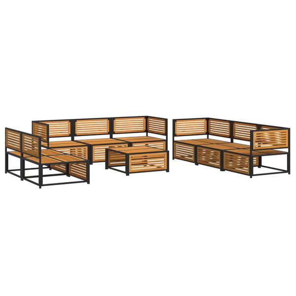 vidaXL Salon de jardin avec coussins 9 pcs bois massif d'acacia