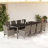 vidaXL Ensemble &agrave; manger de jardin et coussins 11 pcs gris rotin verre