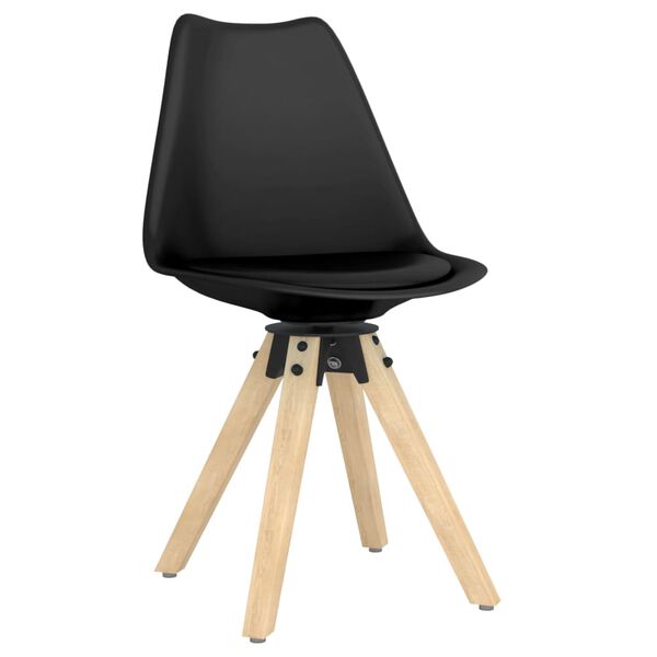 vidaXL Chaises pivotantes &agrave; manger lot de 2 noir PP