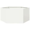 vidaXL Jardini&egrave;re blanc hexagone 104x90x45 cm acier