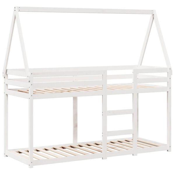 vidaXL Lit superposé sans matelas blanc 90x200 cm bois de pin massif