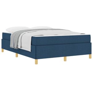 vidaXL Cadre de lit avec matelas Bleu 140 x 190 cm tissu