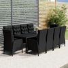 vidaXL Ensemble à dîner de jardin 11 pcs Résine tressée Noir