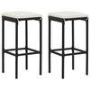 vidaXL Ensemble de bar de jardin avec coussins 3 pcs Noir