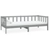 vidaXL Lit de repos avec matelas 90x200 cm Gris Bois de pin massif